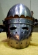 Armours - Medieval Helmets - Norman helmet with mask semi-spherical crown and leather, to protect the head and face, made handmade steel.