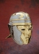 Ancient Rome - Roman Helmets - Roman Face Helmet, Roman Cavalry helmet solid brass face mask hinged at the top Made of steel with brass accents cheek pieces that fully cover ears.