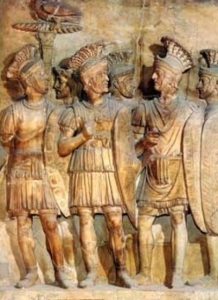 Roman Helmet - Praetorian Helmet, Ancient Rome - Roman Helmets - Praetorian Guard Helmet, the praetorian guard (Praetoriani) was a force of bodyguards by Roman Emperors. 
The title was already used during the Roman Republic for the guards of Roman generals.
