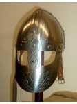 Armours - Medieval Helmets - Medieval Viking Norman Helmet with face guard. All of our historical reproductions of helmets in the Middle Ages, are forged by hand from a sheet of steel.
