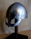 Armours - Medieval Helmets - Viking Helmet, leather Trim, wearable Costume Armor. Viking helmet with mask semi-spherical, with a metal mask to protect the eyes and nose, made entirely of iron, handmade, worn to intimidate enemies in combat.  It is a magnificent armor helmet.