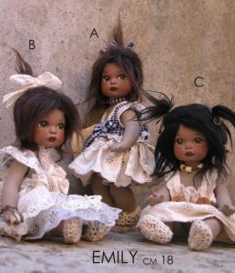 Emily, porcelain doll, Collectible Porcelain Dolls - Porcelain Dolls - Bisque Porcelain Dolls - Handmade dolls of bisque porcelain, height: 7/10.2 inches (18/26 cm).
