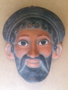 Maschera  Etrusca sec. IV A.C, Terrecotte Pompei Ercolano Museum - Riproduzione di una scultura Etrusca sec.IV a.C., scultura in terracotta, maschera Etrusca da impiegare come elemento di arredo. L'originale proviene da Grosseto Pesaro, sec.IV a.C.