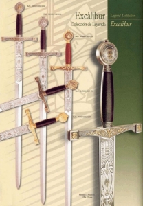 Spada Excalibur, Spade e Armi antiche - Spade Leggendarie - Spada Excalibur con decorazioni in argento, spada estratta dalla roccia o donata dalla Dama del Lago a seconda delle versioni della leggenda