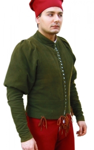 Farsetto con bottoni del 1400, Medioevo - Abbigliamento medievale - Costumi Medievali (uomo) - Modello è copiato da quelli presenti nelle opere di Piero della Francesca e di altri artisti del '400 italiano.