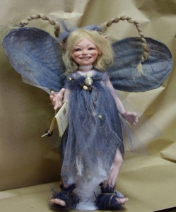 Fairy Moth, Porcelain Fairy Dolls - Porcelain Ethnic Dolls - Character porcelain bisque, Montedragone collection, height: 31 cm.