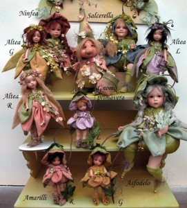 Gnome spring, Porcelain Fairy Dolls - Porcelain Gnomes - Gnome spring, bisque porcelain personage, Height: 18/30 cm, handmade doll,