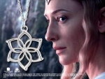 World Cinema - Hobbit Jewelry - Galadriel Flower Necklace, crafted in sterling silver. Chain measures 18” long.
