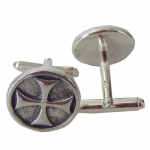 Jewellery - Templar Medieval - Cufflinks to Templar Cross. Size 20 mm diameter. Cufflinks 925 sterling silver, weighing about 17 grams. Completely Made in Italy