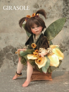 Session Fairy Sunflower, Porcelain Fairy Dolls - Porcelain Fairy - Porcelain Fairies - Fairy porcelain bisque height 36 cm.