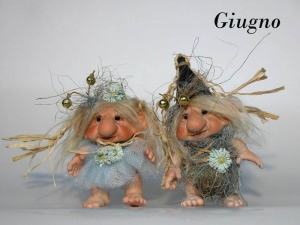 Trugg months, Porcelain Fairy Dolls - Porcelain Gnomes - Gnomes porcelain bisque
