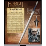 World Cinema - Hobbit Collection - Hobbit Glamdring The Sword Of Gandalf. Full size prop replica. Stainless steel blade. Comes with diecast metal wall display. Sword measures 47 inches long.