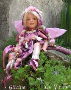 Wisteria Fairy, Porcelain Fairy Dolls - Porcelain Fairy - Porcelain Fairies - Fairy Sculpture, handcrafted porcelain doll Biscuit. Height: 36 cm. Collection Montedragone.