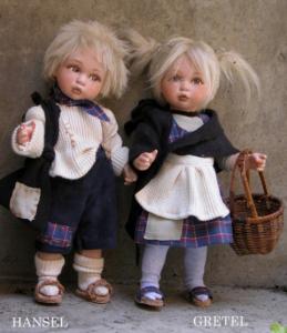 Hansel E Gretel, Bambole porcellana da collezione - Personaggi delle Fiabe in porcellana - Collezione Fiabe - Bambole in porcellana di bisquit, Altezza 27 cm,