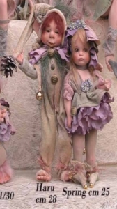 Spring, bambola in porcelana, Fate Folletti di Porcellana - Angeli  folletti Fate in porcellana - Personaggio da collezione in porcellana di biscuit, Spring, altezza: 25 cm.
