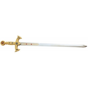 Templar Sword, Swords and Ancient Weapons - Templar Swords - Sword of the Templars (golden) with figures in relief and metal inserts inspired Monastic Order - knight of the Knights Templar.