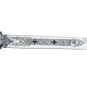 Swords and Ancient Weapons - Medieval Swords - Silver Sword of the Templars, with steel blade, decorated for the first third in silver and black.