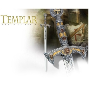 Templar Sword, Swords and Ancient Weapons - Medieval Swords - Silver Sword of the Templars, with steel blade, decorated for the first third in silver and black.