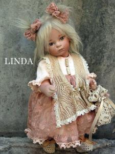 Bambola Linda, Bambole porcellana da collezione - Bambole porcellana Montedragone - Bambola da collezione in porcellana di Biscuit. Altezza 28 cm