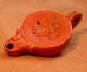 Oil lamp with the Goddess of Fortune