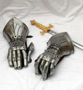 Medieval Finger Gauntlets, Armours - Medieval Body Armour - Fully functional pair of gloves allow full articulation. Total length of a glove is about 40 cm.
