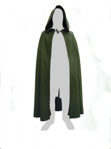 Mantello con Cappuccio, Medioevo - Abbigliamento medievale - Costumi Fantasy Medievali - Mantello con cappuccio con coda lunga o semplice (a scelta).