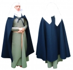 Medioevo - Abbigliamento medievale - Costumi Medievali Donna - Mantello Femminile semicircolare  Sec. XIII-XV
