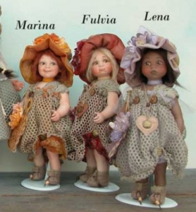 Porcelain Dolls: Marina, Fulvia, Lena, Collectible Porcelain Dolls - Porcelain Dolls (New) - Doll collectible porcelain bisque, height 30 cm.