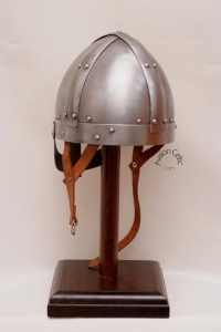 Viking Helmet - Wearable Costume Armor, Armours - Medieval Helmets - Viking Helmet, leather Trim, wearable Costume Armor. Viking helmet with mask semi-spherical, with a metal mask to protect the eyes and nose, made entirely of iron, handmade, worn to intimidate enemies in combat.  It is a magnificent armor helmet.