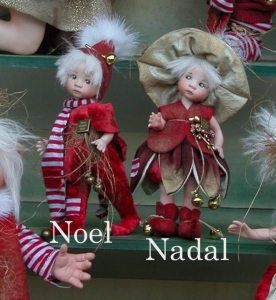 Nadal e Noel, bambole in porcellana, Fate Folletti di Porcellana - Angeli  folletti Fate in porcellana - Bambole personaggi in porcellana di biscuit, Collezione montedragone.