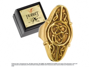 Anello di Eirond, Mondo del Cinema - Hobbit Gioielli - Anello di Eirond, Anello Argento placcato Oro, serie Hobbit, viene fornito con cofanetto in legno da collezione Hobbit.
