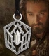 World Cinema - Hobbit Jewelry - Thorin Belt Buckle pendant, crafted in Sterling Silver. Comes with 18" chord. Comes with box set collection Hobbit.