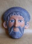 Terrecotte Pompei Ercolano Museum - Riproduzione di una scultura Etrusca sec.IV a.C., scultura in terracotta, maschera Etrusca da impiegare come elemento di arredo. L'originale proviene da Grosseto Pesaro, sec.IV a.C.
