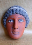 Terrecotte Pompei Ercolano Museum - Riproduzione di Apollo da Statua Romana  sec. I A.C, scultura in terracotta, maschera Romana da impiegare come elemento di arredo.