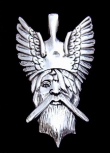 Pendant Odin – Father of the Gods, Jewellery - Celtic Jewellery - Beautiful and solid pendant from silver Height: 44mm, Width: 26mm, Weight: approx: 8.4g.