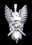 Gioielli - Gioielli Celtici - Ciondolo di Odino in argento. Altezza: 44mm, larghezza: 26mm, Peso: 8.4g.