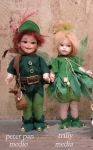 Collectible Porcelain Dolls - Dolls Porcelain Fairy Tales - Peter Pan - Trilly, dolls porcelain fairy tales, personage porcelain bisque, Height: 24,