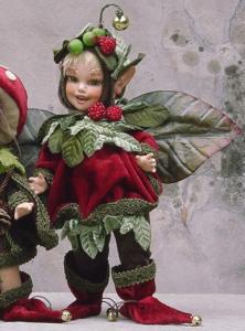 Ribes, bambola in porcellana, Fate Folletti di Porcellana - Folletti elfi in porcellana - Bambola in porcellana, personaggio artigianale, altezza: 24 cm. Collezione Montedragone.