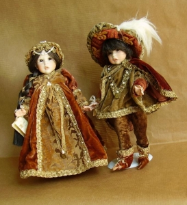 Dolls Romeo And Juliet, Collectible Porcelain Dolls - Porcelain Dolls - Bisque Porcelain Dolls - Biscuit porcelain doll, the porcelain doll is made as shown in the image shown, Height 13.4 in.