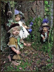 Core, Porcelain Fairy Dolls - Porcelain Gnomes - Doll elfe, elf of the forest in fine porcelain Height 40 cm