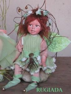Fairy Doll Dew, Porcelain Fairy Dolls - Porcelain Fairy - Porcelain Fairies - Doll Fairy porcelain bisque, Height: 26 cm. Articulated, 9 joints