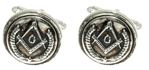 Silver Masonic Cufflinks, Jewellery - Templar Medieval - Silver Masonic cufflinks. Measure diameter of 20 mm. 925 silver cufflinks, made &#8203;&#8203;entirely in Italy