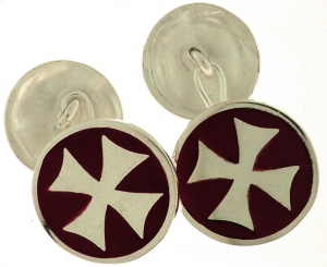 Templar Cross cufflinks, Jewellery - Templar Medieval - Cufflinks to Templar Cross. Size 20 mm diameter. Cufflinks 925 sterling silver. Completely Made in Italy