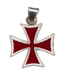 Ciondolo Templare Argento, Gioielli - Gioielli Templari medievali - Croce Templare in argento 925 smaltata, rappresenta il simbolo di uno dei più noti ordini religiosi cavallereschi cristiani: i Templari.