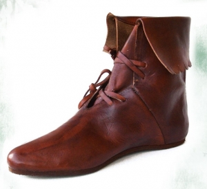 Medieval Boots, Medieval - Medieval Clothing - Medieval shoes boots - Cuffed bootie decorated. Anti-slip rubber sole.