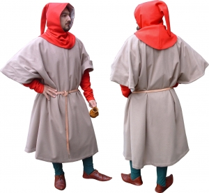 Schiavina - XIII/XIV sec, Medioevo - Abbigliamento medievale - Costumi Medievali (uomo) - Schiavina - XIII/XIV sec. Lunghezza polpaccio, sfoderata.