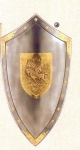 Armours - Medieval shields - Shield pinned depicting Rodrigo Diaz de Vivar, better known as El Cid.