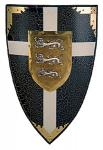 Armours - Medieval shields - Metal shield with three lions decorated in relief of the house of Richard I of England.
