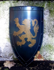 Lion Crest Shield, Armours - Medieval shields - Shield almond convex