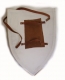 Armours - Medieval shields - Shield made of wood covered with white cloth to paint at will. Equipped with leather interior handle, dimensions 70 x 45 cm.